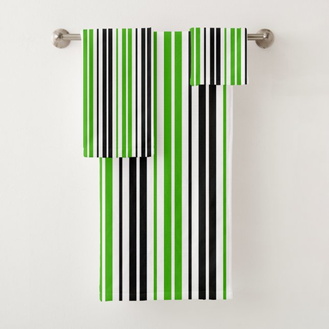Diseño de patrón de rayas verdes negras y blancas (In situ)
