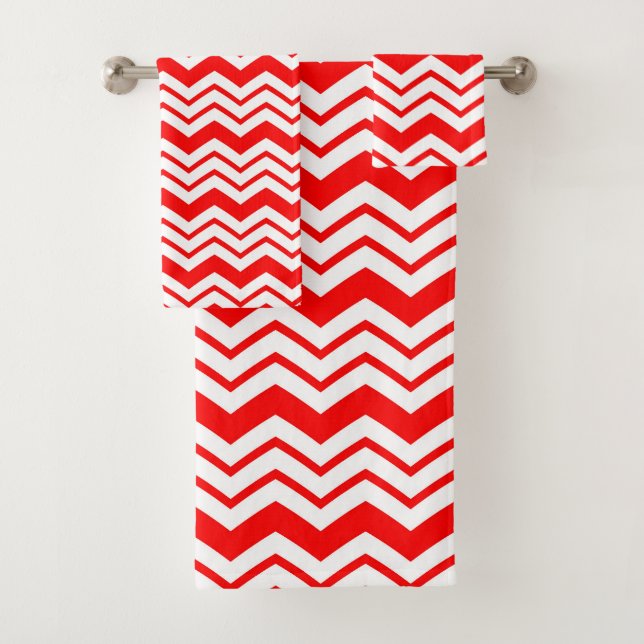 Diseño de patrón en zigzag de chevron rojo y blanc (In situ)