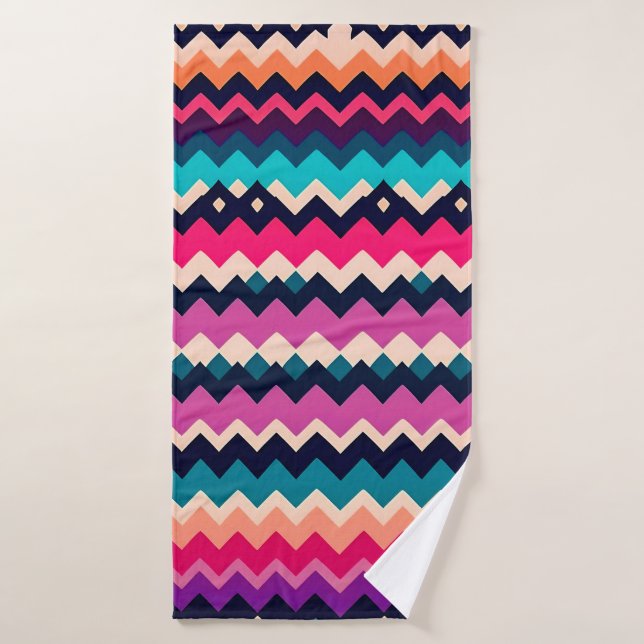 Diseño de patrones coloridos de Zigzag Chevron (Toalla de baño)