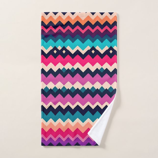 Diseño de patrones coloridos de Zigzag Chevron (Toalla de mano)