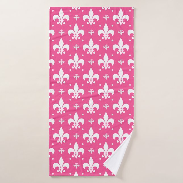 Diseño de patrones de flor de fondo rosado (Toalla de baño)