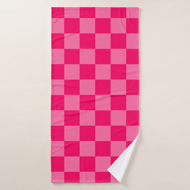 Diseño de patrones de verificador rosa ligero y ca (Toalla de baño)