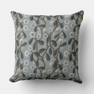 Diseño de patrones florales fluorados en almohada