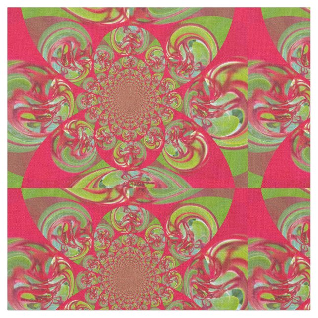 Diseño de patrones verdes rojos vectores de tela t (De cerca)
