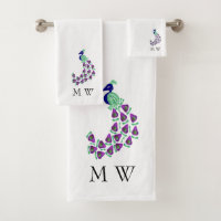 Diseño de pavo real monogramado