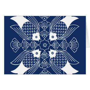 Diseño de peces submarinos con fondo azul