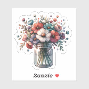 Diseño de Pegatina de Bouquet con botellas florale