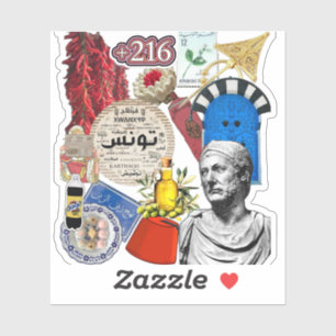 Diseño de pegatina de collage de Túnez   Cultura t