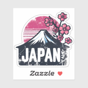 Diseño de Pegatina de viajes de Japón con emblemát