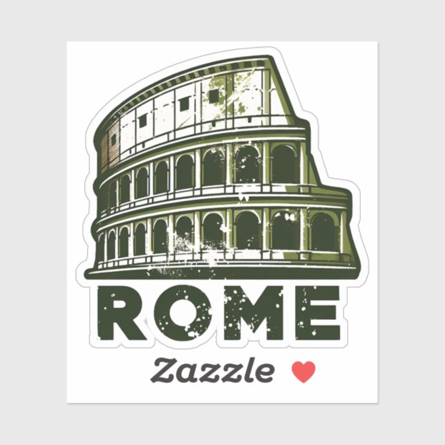 Diseño de Pegatina de viajes de Roma con Icónica L (Hoja)
