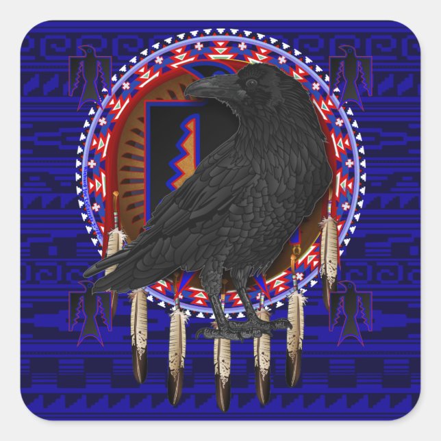 Diseño de Pegatina nativo americano Crow (Anverso)