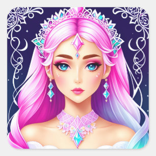 Diseño de Pegatina Princesa Rosa-Rosa bonito