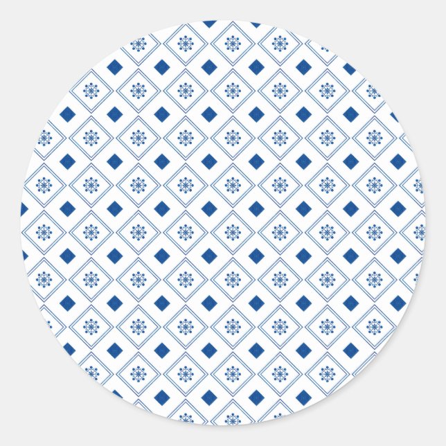 diseño de pegatina redonda con azul y blanco (Anverso)