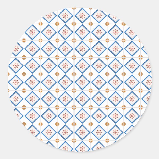 Diseño de pegatina redonda con fondo blanco (Anverso)