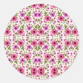 diseño de pegatina redonda con vibrante rosa 