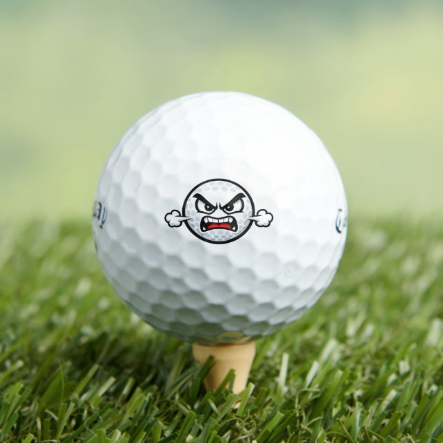 Diseño de pelota de golf con cara enojada divertid (Camiseta in situ)
