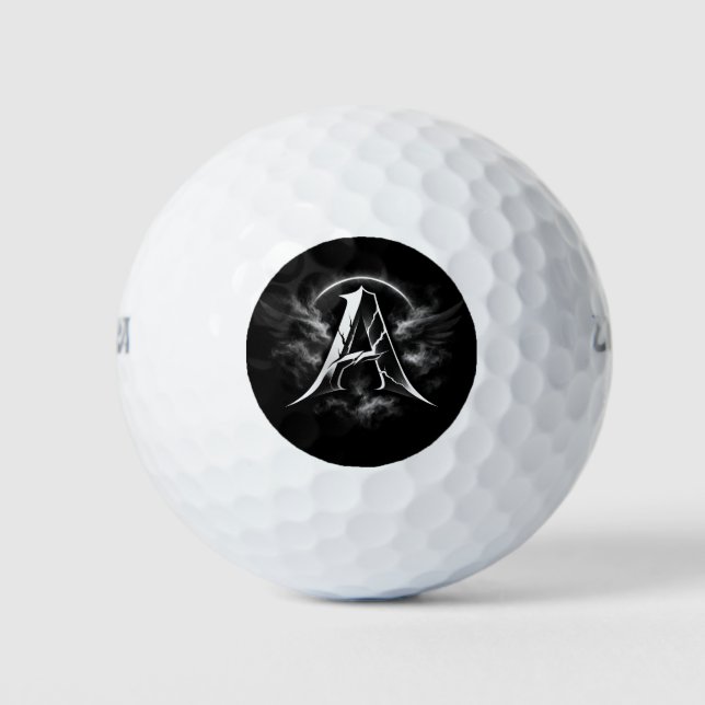 Diseño de pelota de golf con monograma de letra A  (Anverso)