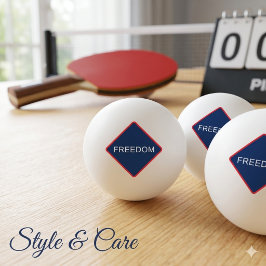 Diseño de pelota de ping pong de texto de libertad