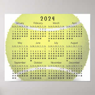 Diseño de Pelota de Tenis Calendario 2024 Póster