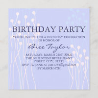 Diseño de peluca azul y blanca Invitación de cumpl