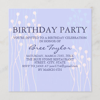 Diseño de peluca azul y blanca Invitación de cumpl
