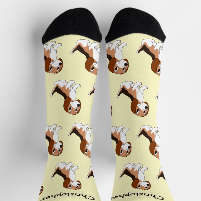 Diseño de perro Beagle para calcetines (Arriba)