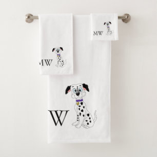 Diseño de perro dalmatiano monogramado