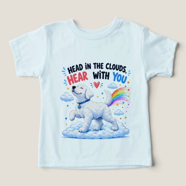 Diseño de perro lindo con la cabeza en las nubes (Diseño delantero )