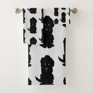 Diseño de perro negro de goldendoodle