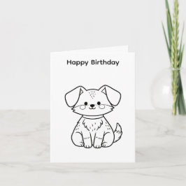 Diseño de perro para tarjeta de cumpleaños para co