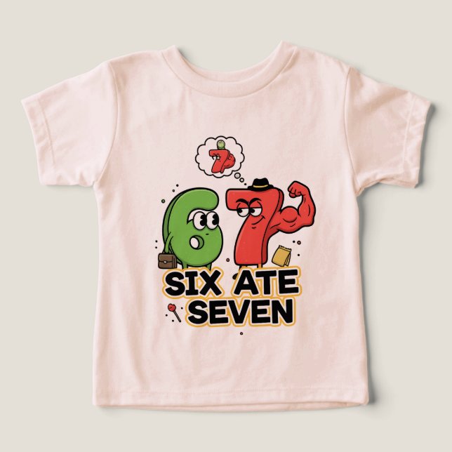 Diseño de Personalizado "Six Ate Seven", Chiste de (Diseño delantero )