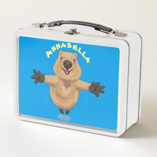 Diseño de personalizados de quokka saltando feliz (Anverso)