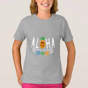 Diseño de piña Aloha - camiseta básica para niñas