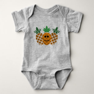 Diseño de piña feliz - Bebé Jersey Bodysuit