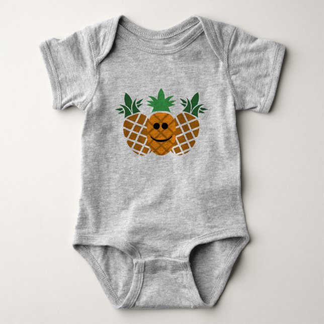 Diseño de piña feliz - Bebé Jersey Bodysuit (Anverso)