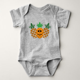 Diseño de piña feliz - Bebé Jersey Bodysuit