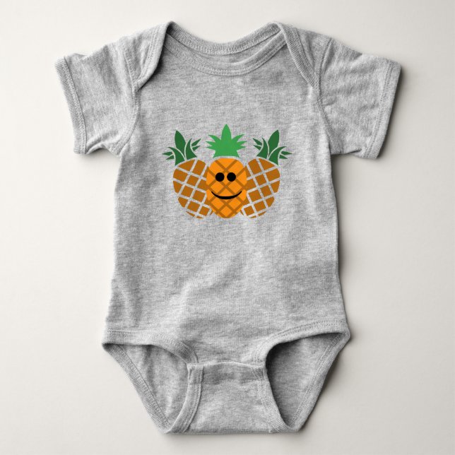 Diseño de piña feliz - Bebé Jersey Bodysuit (Anverso)