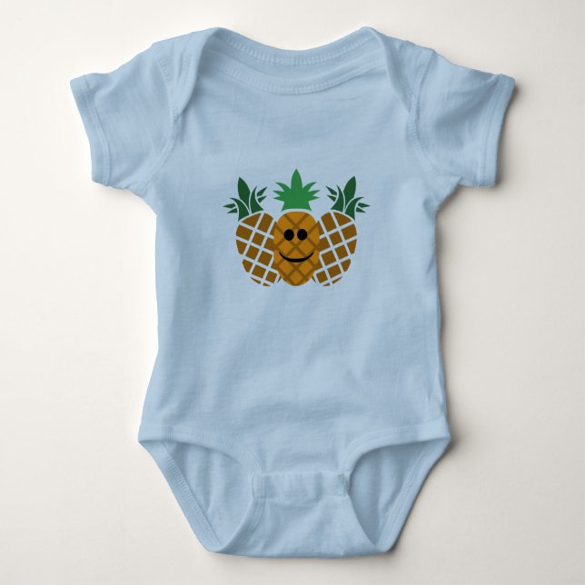 Diseño de piña feliz - Bebé Jersey Bodysuit (Anverso)