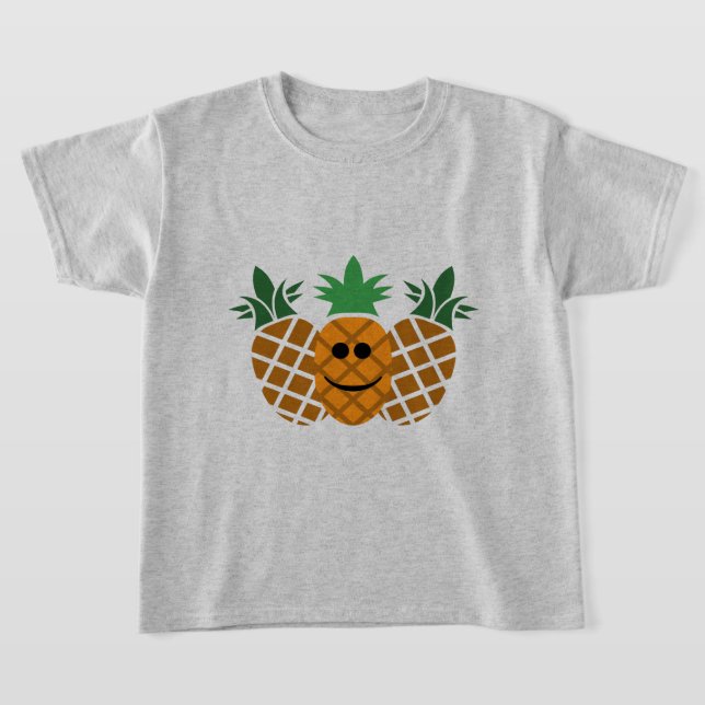 Diseño de piña feliz - Camiseta básica para Chicas (Distribución)