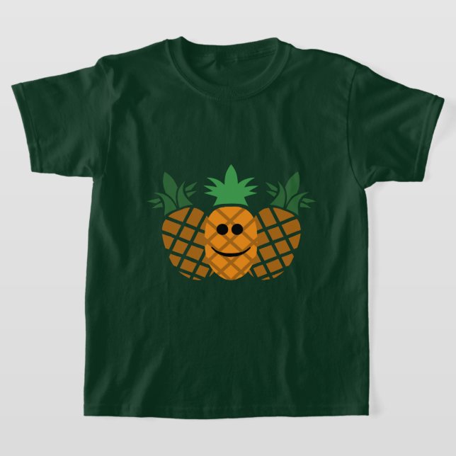 Diseño de piña feliz - Camiseta básica para Chicas (Distribución)