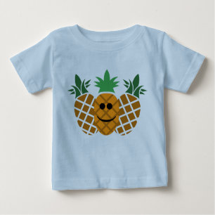 Diseño de piña feliz - Camiseta de Jersey fina par
