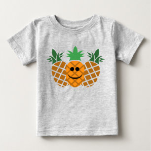 Diseño de piña feliz - Camiseta de Jersey fina par