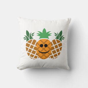 Diseño de piña feliz - Cojín decorativo poliéster,