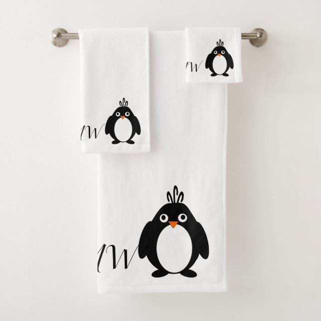 Diseño de pingüino monogramado (In situ)