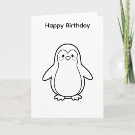 Diseño de pingüino para tarjeta de cumpleaños para