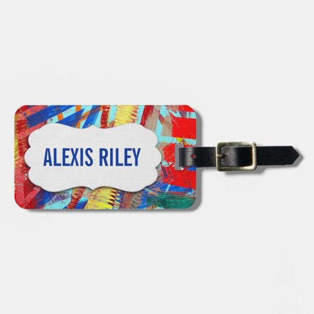 diseño de pintura abstracta con etiqueta biselada (Frente Horizontal)