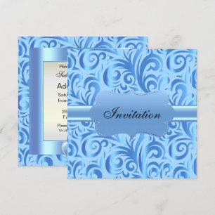 Diseño de plantilla de Fiesta de Bebé Azul Swirly