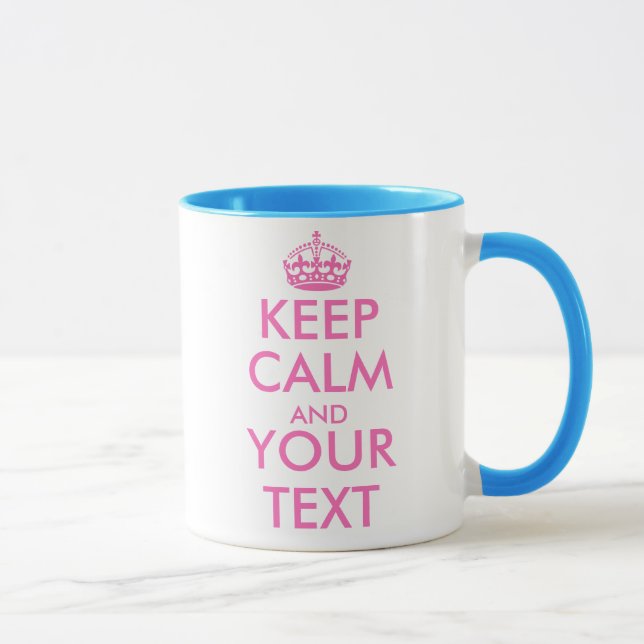 Diseño de plantilla de taza Keep Calm rosa persona (Derecha)