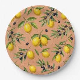 Diseño de plato de papel de limón