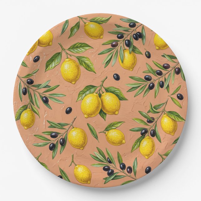 Diseño de plato de papel de limón (Anverso)
